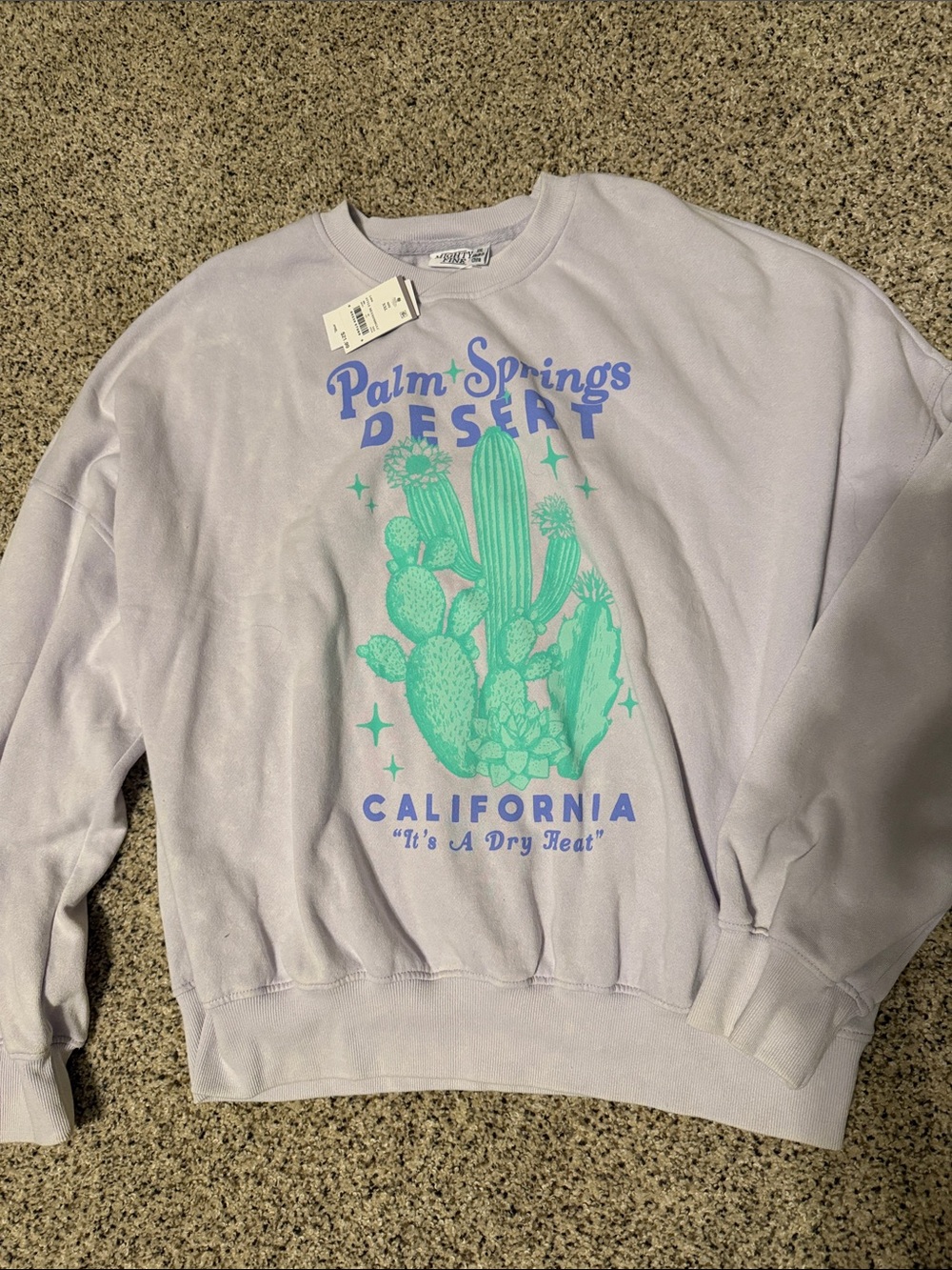 Mighty Fine Lavender Palm Springs Desert Graphic Sweatshirt